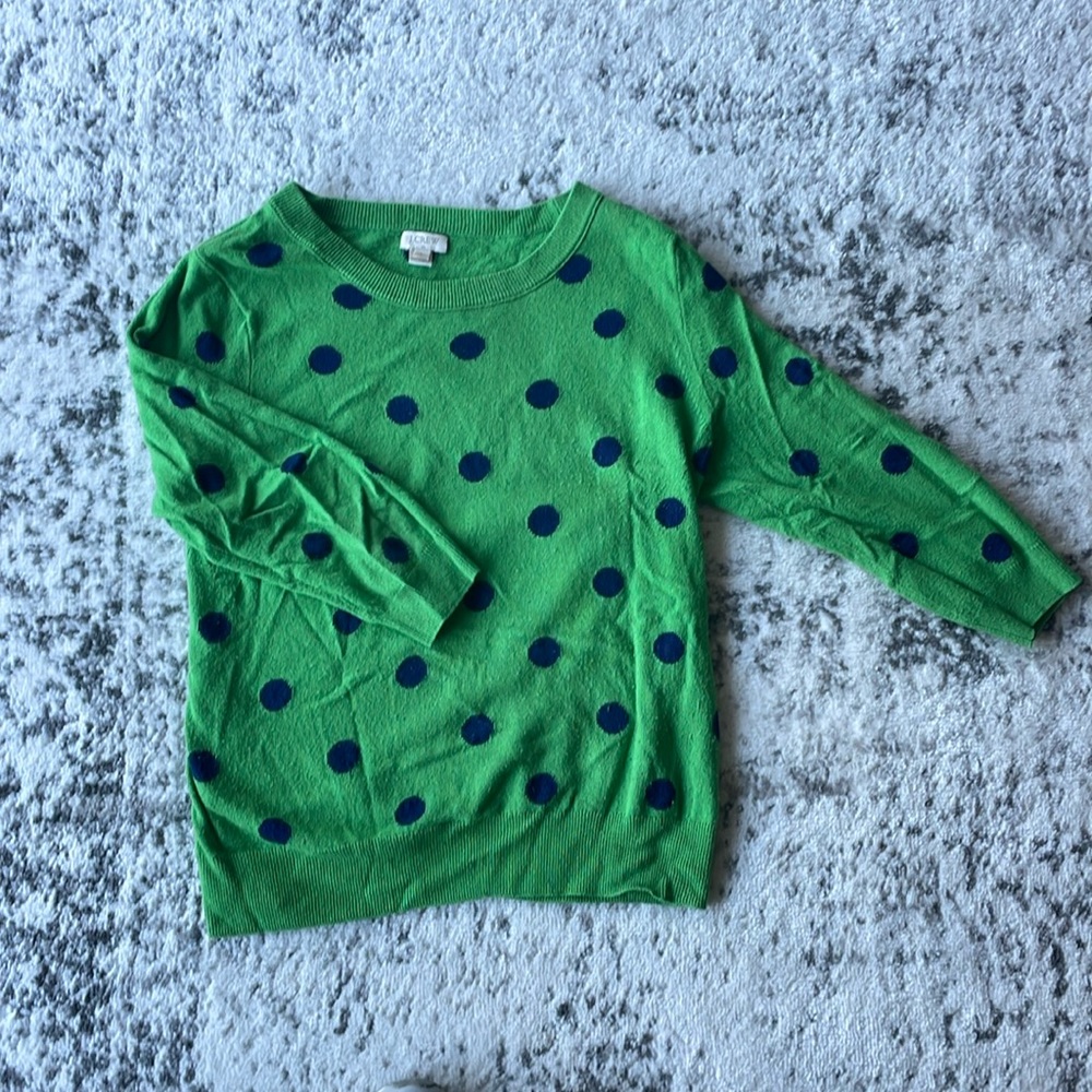 J.Crew Factory 3/4 Sleeve Polka Dot Sweater